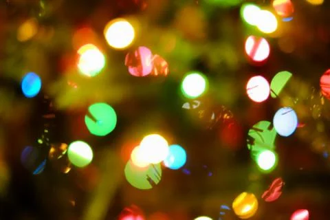 Holiday background with blurred lights Stock Photos