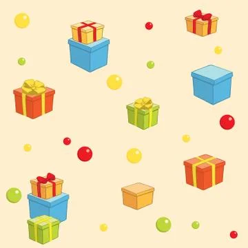 Holiday background with boxes with gifts - vector Illustrazione stock