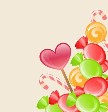 Holiday background with candy Stock Illustration