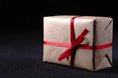 Holiday background composition with gift box Stock Photos