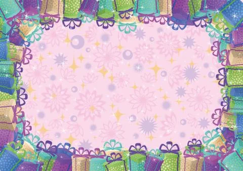 Holiday background, frame of gift boxes Stock Illustration
