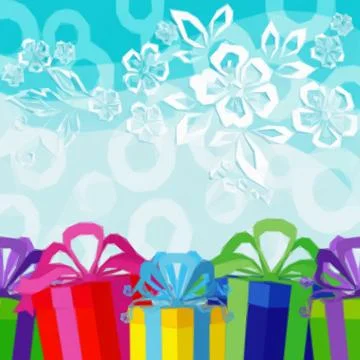 Holiday Background with Gift Boxes Stock Illustration