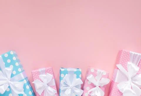 Holiday background with gift boxes Stock Photos