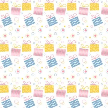 Holiday background with gift boxes. Seamless festive pattern. Stock Illustration