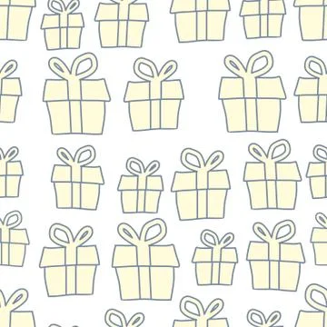 Holiday background of gifts. Vector present seamless pattern 스톡 일러스트