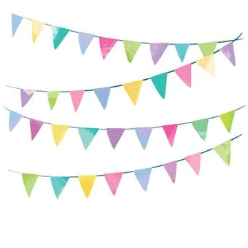 Holiday background with hand drawn flags Stock Illustration