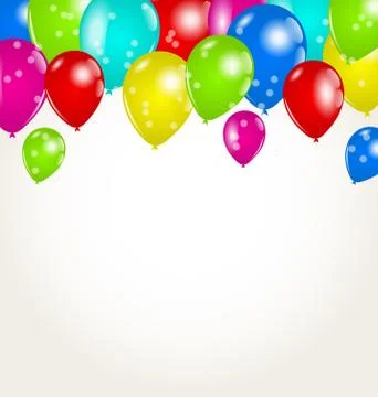 Holiday background with multicolor balloons Stock Illustration