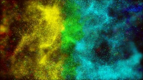 Holiday background with multicolor particles star on Black Background. Gold.. 스톡 일러스트