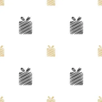 Holiday background, seamless pattern with present. Vector illustration. Stock Illustration