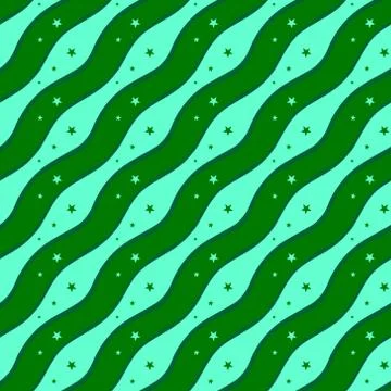 Holiday background, seamless pattern with stars. Vector illustration in green Stock Illustration