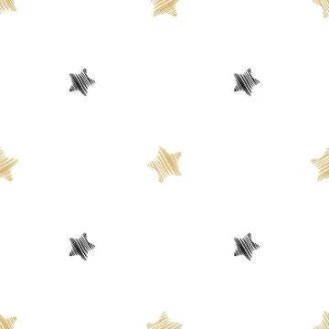 Holiday background, seamless pattern with stars. Vector illustration. Stock Illustration