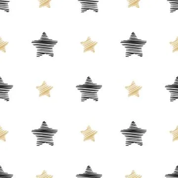 Holiday background, seamless pattern with stars. Vector illustration. Stock Illustration