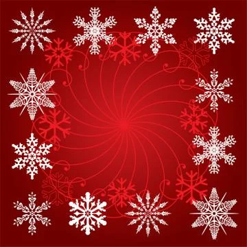 Holiday background of snowflakes 库存插图