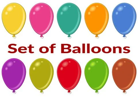 Holiday Balloons Set Stock Illustration