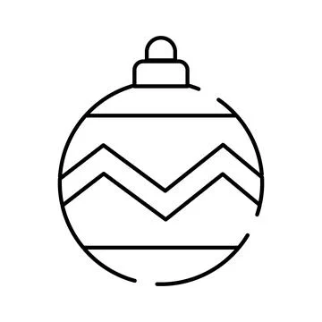 Holiday bauble decoration with chevron pattern icon Stock Illustration
