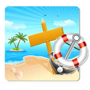 Holiday on Beach Stock Illustration