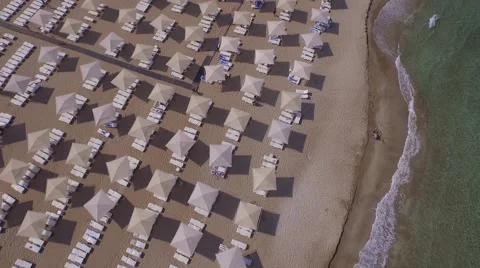 Holiday beach plage summer drone Stock Footage