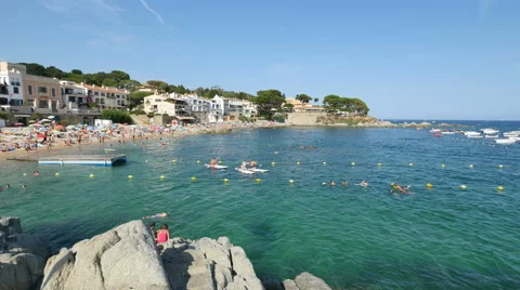 Holiday on the Beach in Spain in Summer Stock Footage 66761255