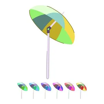 Holiday beach umbrella vector cartoon graphic Stock Illustration