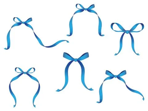 Holiday Blue Bow Stock Illustration