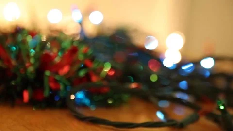 Holiday bokeh with twinkle lights Stock Footage 123988091
