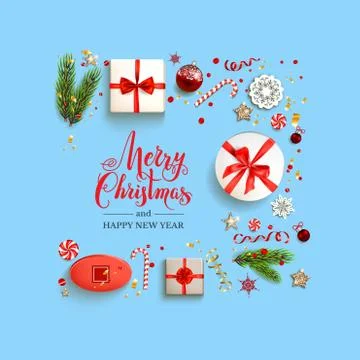 Holiday boxes card 스톡 일러스트