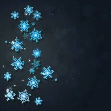 Holiday Bright Snow Fall Stock Illustration