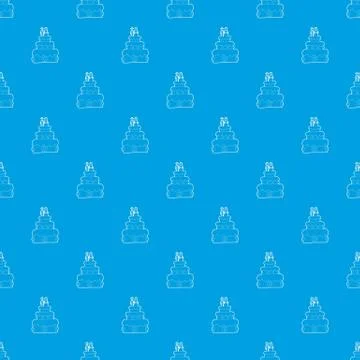 Holiday cake pattern vector seamless blue 스톡 일러스트