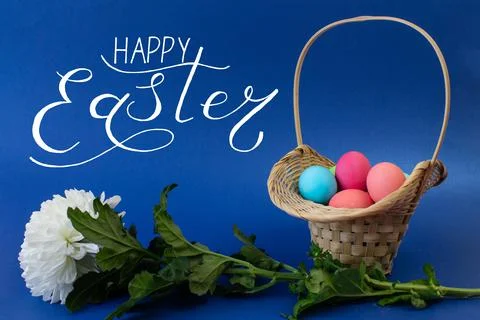 Holiday card, Easter banner with text - Happy Easter Foto stock