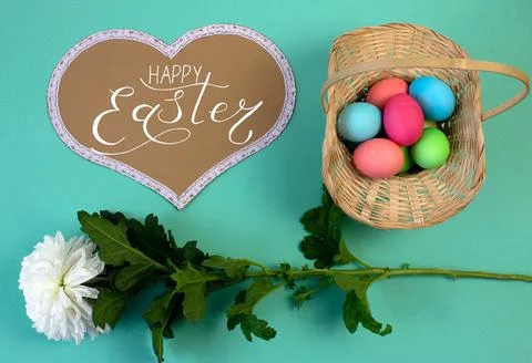 Holiday card, Easter banner with text - Happy Easter Stock Photos