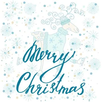 Holiday card Merry Christmas Illustrazione stock