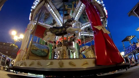 Holiday Carousel, Go Pro, 4K Stock Footage 121672656