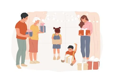 Holiday celebration isolated concept vector illustration. Illustrazione stock