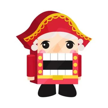 Holiday Character Nutcracker Standing With His Mouth Open Illustrazione stock