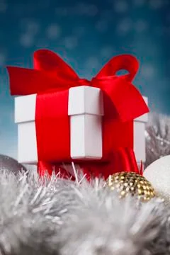 Holiday Christmas background with stack of presents 무료 스톡 사진