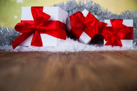 Holiday Christmas background with stack of presents 무료 스톡 사진