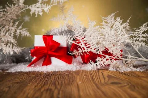 Holiday Christmas background with stack of presents 무료 스톡 사진