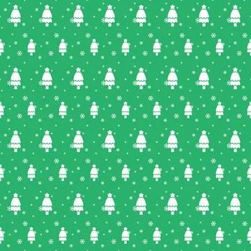 Holiday Christmas Pattern Background Pine And Snowflakes on Stock Illustration