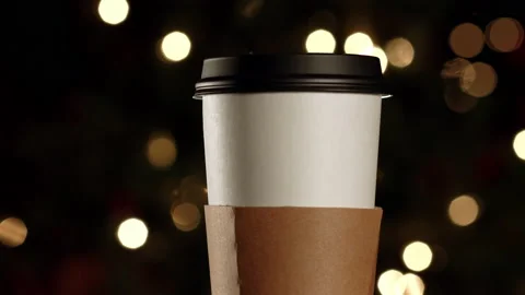 Holiday Coffee Cup Stock Footage 144073814