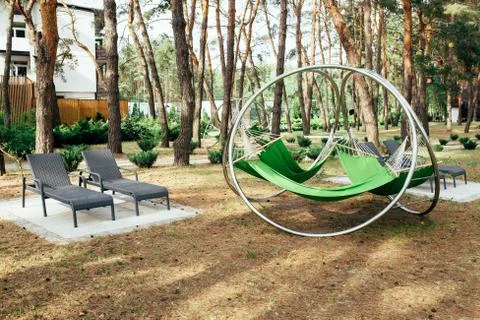 Holiday complex in the forest Stock Photos