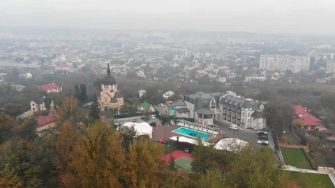 A holiday complex in a forest with a swimming pool Kavalier Boutique Hotel Video stock 126154498