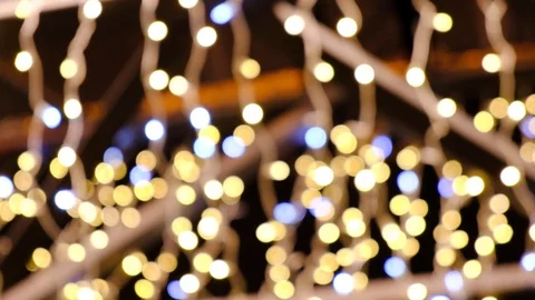 Holiday concept backdrop with twinkling bright shapes. Blinking Christmas Tre Stock Footage 122425505