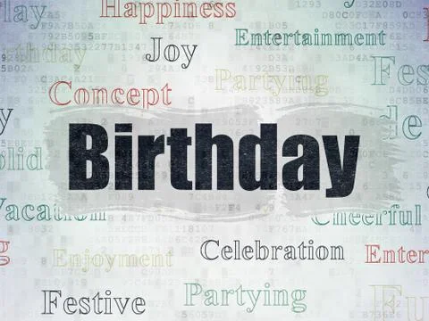 Holiday concept: Birthday on Digital Data Paper background Stockillustratie