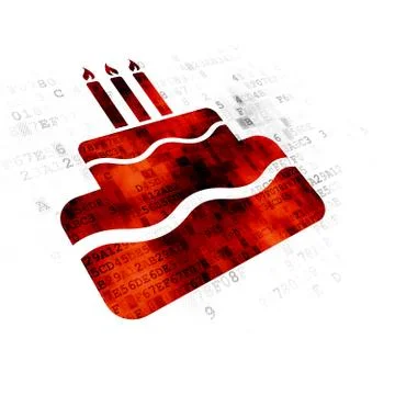 Holiday concept: Cake on Digital background 스톡 일러스트