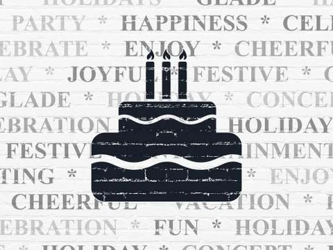 Holiday concept: Cake on wall background Ilustración de archivo