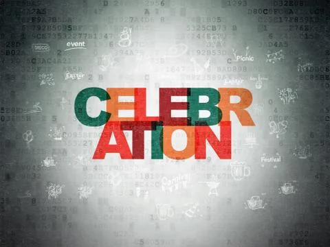 Holiday concept: Celebration on Digital Data Paper background 库存插图