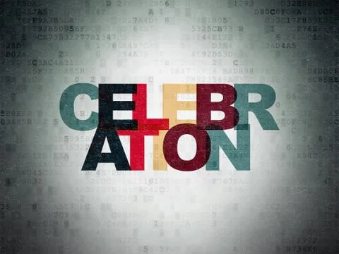 Holiday concept: Celebration on Digital Data Paper background 库存插图