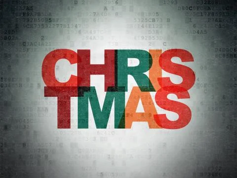 Holiday concept: Christmas on Digital Data Paper background イラスト素材