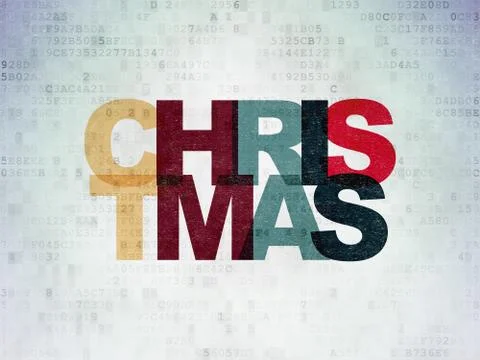 Holiday concept: Christmas on Digital Data Paper background Stockillustratie
