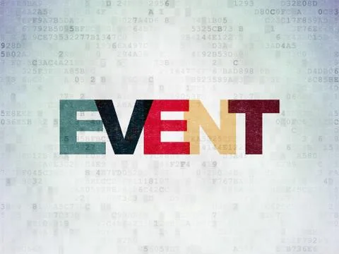 Holiday concept: Event on Digital Data Paper background Stock Illustration